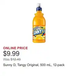 Costco Sunny D, Tangy Original, 500 mL, 12-pack offer