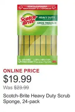 Costco Scotch-Brite Heavy Duty Scrub Sponge, 24-pack offer