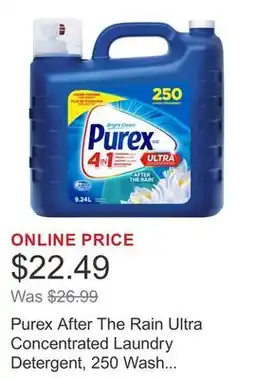 Costco Purex After The Rain Ultra Concentrated Laundry Detergent, 250 Wash Loads offer