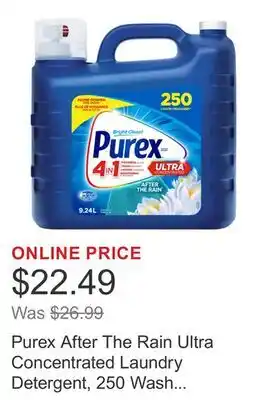 Costco Purex After The Rain Ultra Concentrated Laundry Detergent, 250 Wash Loads offer