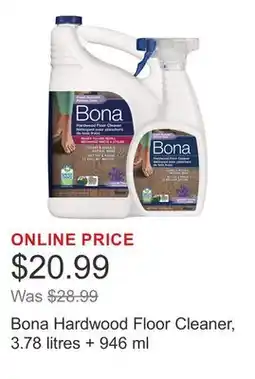 Costco Bona Hardwood Floor Cleaner, 3.78 litres + 946 ml offer