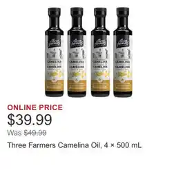 Costco Three Farmers Camelina Oil, 4 × 500 mL offer