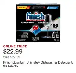 Costco Finish Quantum Ultimate+ Dishwasher Detergent, 96 Tablets offer