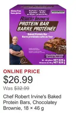 Costco Chef Robert Irvine's Baked Protein Bars, Chocolatey Brownie, 18 × 46 g offer