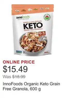 Costco InnoFoods Organic Keto Grain Free Granola, 600 g offer