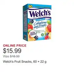 Costco Welch's Fruit Snacks, 60 × 22 g offer