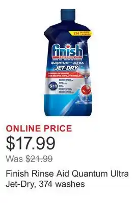 Costco Finish Rinse Aid Quantum Ultra Jet-Dry, 374 washes offer