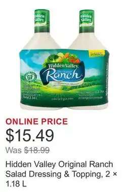 Costco Hidden Valley Original Ranch Salad Dressing & Topping, 2 × 1.18 L offer