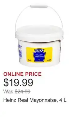 Costco Heinz Real Mayonnaise, 4 L offer