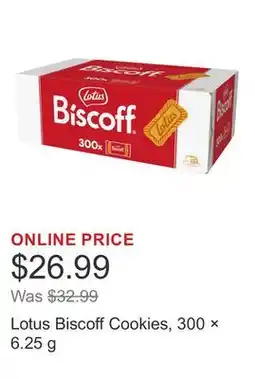 Costco Lotus Biscoff Cookies, 300 × 6.25 g offer