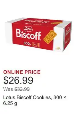 Costco Lotus Biscoff Cookies, 300 × 6.25 g offer