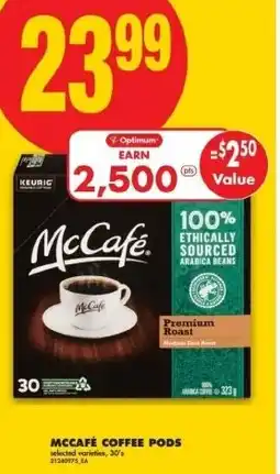 No Frills Mccafé coffee pods offer