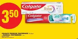No Frills Colgate premium toothpaste or manual toothbush offer