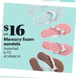 Giant Tiger Memory foam sandals offer