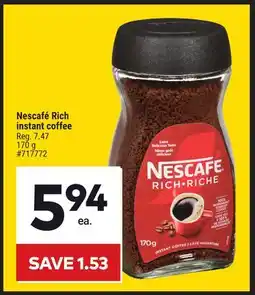 Giant Tiger Nescafé Rich instant coffee offer