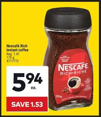 Giant Tiger Nescafé Rich instant coffee offer