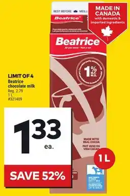 Giant Tiger Beatrice chocolate milk offer