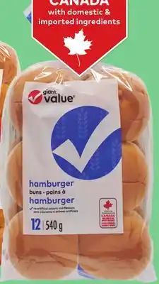Giant Tiger Giant Value hamburger buns offer