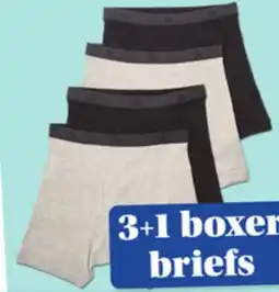 Giant Tiger Men's 3+2 briefs or 3+1 boxer briefs offer