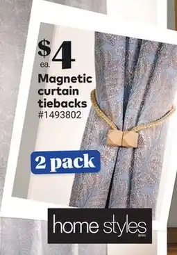 Giant Tiger Magnetic curtain tiebacks offer
