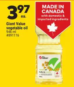 Giant Tiger Giant Value vegetable oil offer