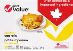 Giant Tiger Giant Value spring roll or egg rolls offer