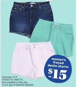 Giant Tiger women's frayed denim shorts offer
