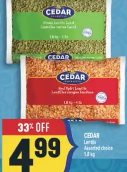 Marché Adonis CEDAR Lentils offer
