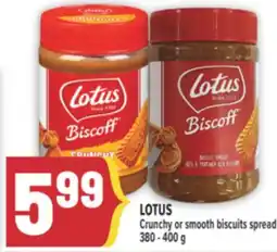 Marché Adonis LOTUS Crunchy or smooth biscuits spread offer