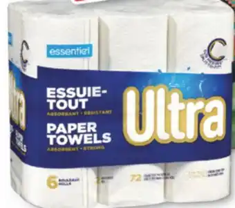 Familiprix ESSENTIEL Ultra Paper towels, 6 rolls offer