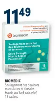 Familiprix Biomedic extra strength muscle & back pain relief caplets 18un offer