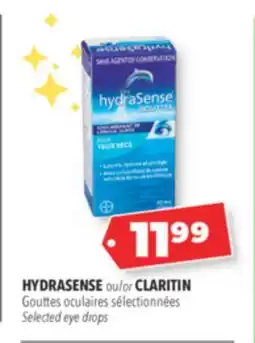 Familiprix HYDRASENSE or CLARITIN Selected eye drops offer