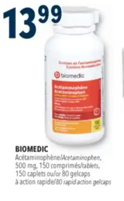 Familiprix Biomedic extra strength acetaminophen tablets for adults 150un offer