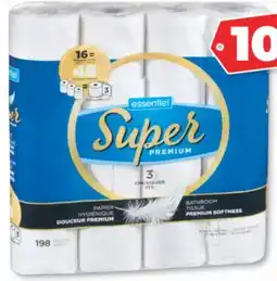 Familiprix ESSENTIEL, Bathroom tissue double rolls or 16 triple rolls offer