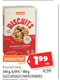 Familiprix ESSENTIEL SNACK, Cookies, 340 g offer