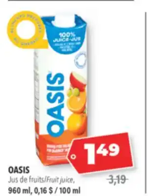 Familiprix OASIS Fruit juice 960 ml, 0,16 $ / 100 ml offer