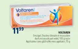 Familiprix VOLTAREN, Emulgel Back and muscle pain relief, 100 g or No mess applicator, 75 g offer