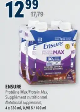 Familiprix ENSURE Protein Max, Nutritional supplement, 4 x 330 ml offer