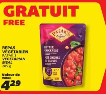 IGA PATAK'S VEGETARIAN MEAL offer