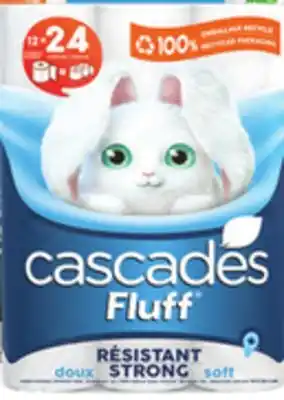 IGA CASCADES FLUFF BATHROOM TISSUE OR PAPER TOWELS offer