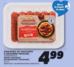 IGA JOHNSONVILLE FRESH SAUSAGES OR BREAKFAST SAUSAGES offer