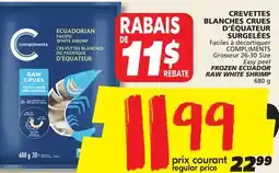 IGA COMPLIMENTS FROZEN ECUADOR RAW WHITE SHRIMP offer