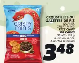 IGA QUAKER CRISPY MINIS RICE CHIPS OR CAKES offer