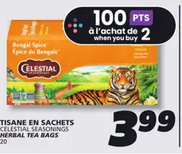 IGA CELESTIAL SEASONINGS HERBAL TEA BAGS offer