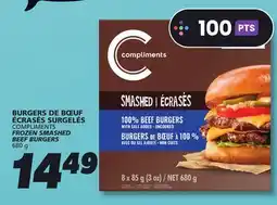 IGA COMPLIMENTS FROZEN SMASHED BEEF BURGERS offer