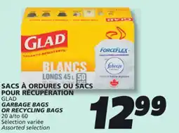 IGA GLAD GARBAGE BAGS OR RECYCLING BAGS offer