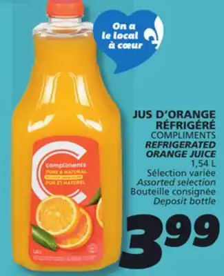 IGA COMPLIMENTS REFRIGERATED ORANGE JUICE offer