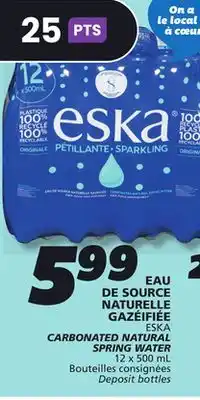 IGA ESKA CARBONATED NATURAL SPRING WATER 12 x 500 mL offer