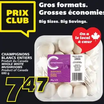 IGA WHOLE WHITE MUSHROOMS offer