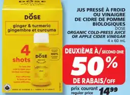 IGA DOSE ORGANIC COLD-PRESS JUICE OR APPLE CIDER VINEGAR offer